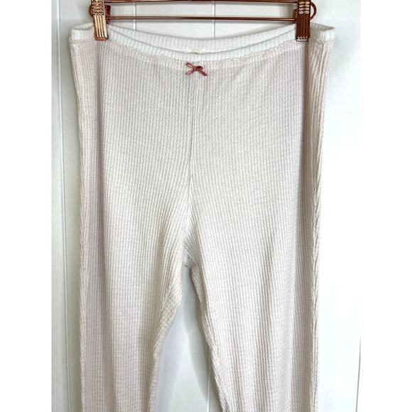Intimately Free People Pale Pink Waffle Knit Ruched Leggings Size Large - Picture 3 of 8
